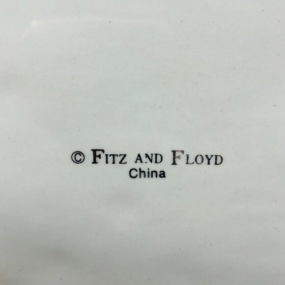 90s Fitz and Floyd Snowy Woods Serving Tray Christmas Decorative Ceramic Platter - Picture 6 of 11